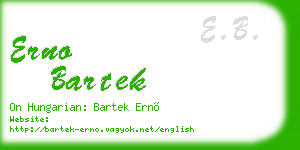 erno bartek business card